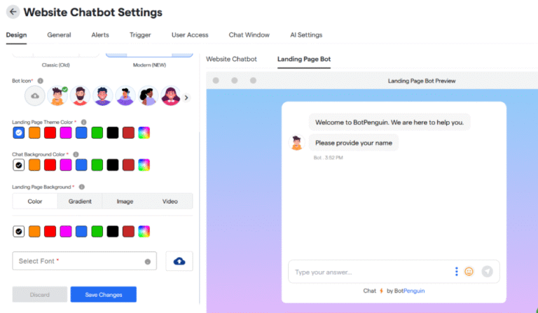 Chatbot UI template
