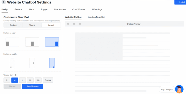 chatbot website design template